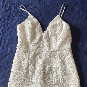 Lulus Lace spaghetti strap ivory dress